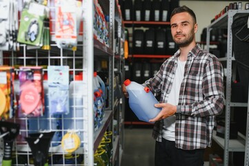 A customer at an auto parts store