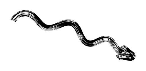 Hand drawn simple arrow drawn with wax crayon, chalk or charcoal. Uneven dry texture for underlining highlighting. Pencil drawn lines, strikethrough, grungy vector isolated on white