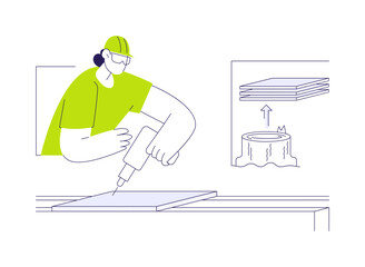 Fasten floor underlayment abstract concept vector illustration.