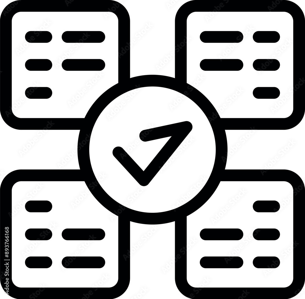 Poster check mark is validating completed tasks, symbolizing efficiency and productivity