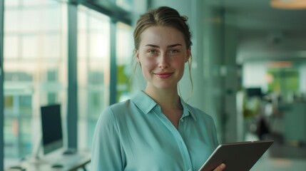 The woman in modern office