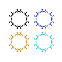 Luxury Ornamental Wellness Spa Hotel Resort Sign Symbol Logo isolated on White