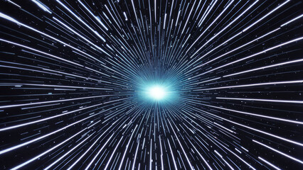 3D hyperspace background with warp tunnel effect
