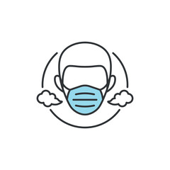 Icon or symbol to promote air quality. Clean air and healthy living environment. Promoting healthy way of life to save the earth the planet.