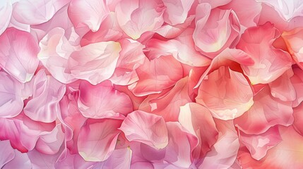 Obraz premium Soft and delicate watercolor painting of pink rose petals.