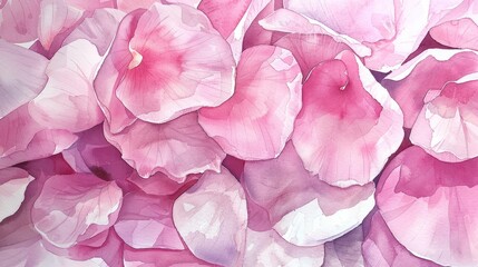 Obraz premium Soft and delicate watercolor painting of pink rose petals.