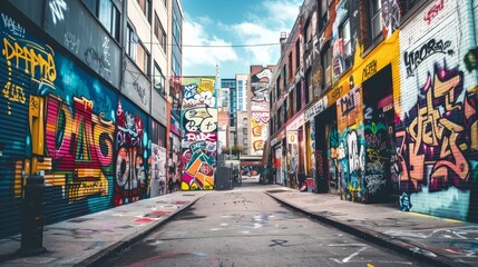 Fototapeta premium Vibrant Urban Mural Masterpieces A Kaleidoscope of Color and Creativity in the City