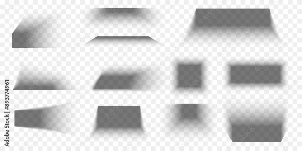 Leinwandbilder set of packing boxes or posters shadow effects on floor or wall. different realistic soft grey shape