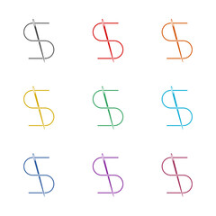 Needle icon isolated on white background. Set icons colorful