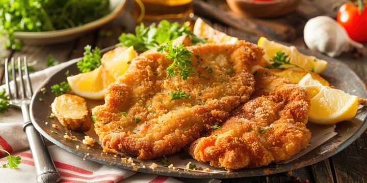 traditional german schnitzel cutlet