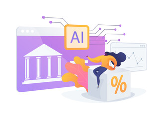 AI-Driven Credit Risk Assessment abstract concept vector illustration.