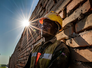 Naklejka premium Trabajador de la Construcción