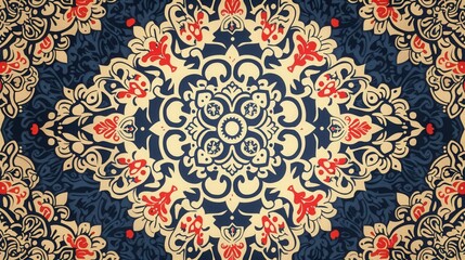 Naklejka premium Illustrate the depth and complexity of Thai traditional patterns in a seamless digital format, perfect for adding a touch of cultural richness to any design project. 