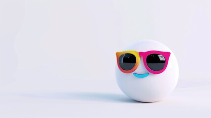 Obraz premium Cool Emoji Wearing Sunglasses