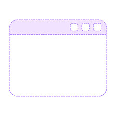 レトロなダッシュラインブラウザウインドウ⭐︎PNG