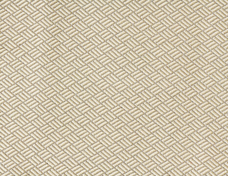 Close up photo of a beige colored woven background fabric with geometric pattern
