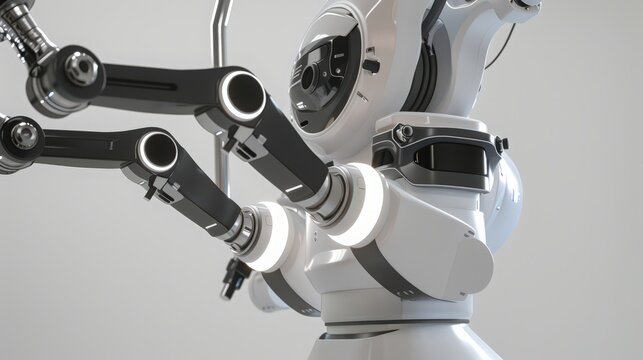 A sophisticated surgical robot with precision instruments and high-definition cameras, used for minimally invasive procedures.
