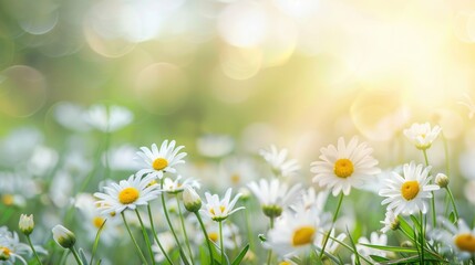 Border of daisies with empty area © AkuAku