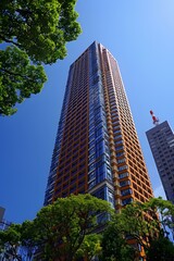 Fototapeta premium Modern Skyscraper Under Blue Sky