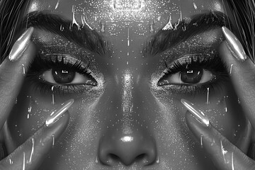design is intended for beauty or fashion magazine advertising, emphasizing the elegance and sophistication of makeup techniques