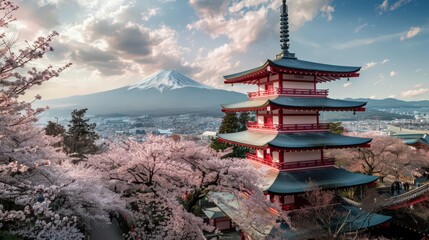 A traveler explores Japan during cherry blossom season, capturing iconic images of sakura petals drifting on spring breezes.