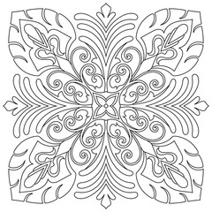 Flower Mandala. Vintage decorative elements. Oriental pattern, vector illustration. Islam, Arabic, Indian, moroccan,spain, turkish, pakistan, chinese, mystic, ottoman motifs. Coloring book page