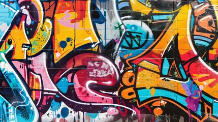 Fototapeta premium Urban Canvas Bold and Colorful Street Art Graffiti An Expression of Creativity and Culture in the Cityscape