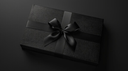 Luxurious Embrace: Black Velvet Box with Bold Ribbon
