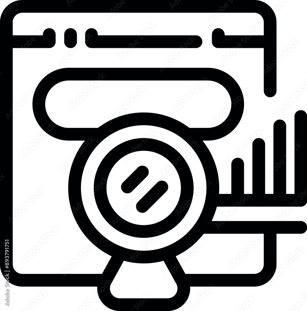 Poster web analytics software analyzing data and generating report using magnifying glass