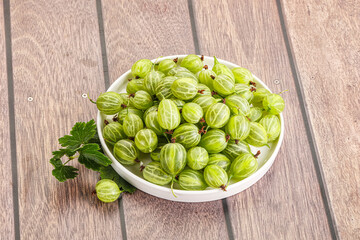 Sweet ripe gooseberries in the bowl