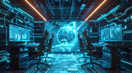 Futuristic Tech Control Room