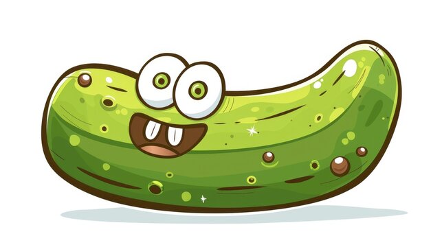 recommend clip art: Smiling Green Pickle Cartoon Character