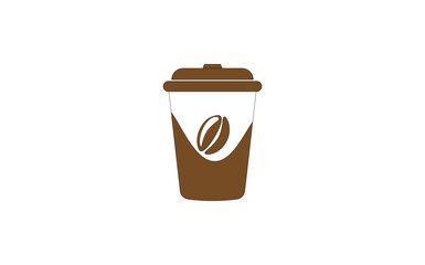 Vector illustration of a disposable coffee cup in a minimalist style