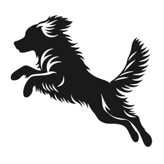 Clean black and white Vector Silhouett of a Dog on white background