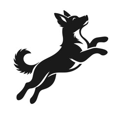 Clean black and white Vector Silhouett of a Dog on white background
