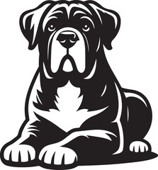 Bull mastiff icon isolated on a white background. Bull mastiff logo illustration.