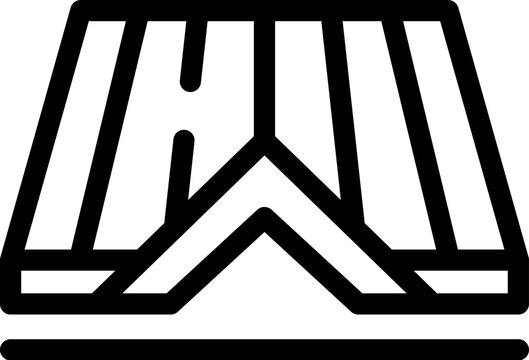 Simple icon illustration of a roof construction showing rafters and purlins