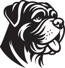 Obraz premium Bull mastiff vector icon isolated on a white background. Bull mastiff logo illustration.