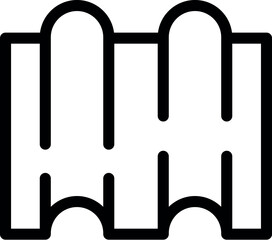 Simple linear icon of a roof tile, a common building material for protecting houses from the elements