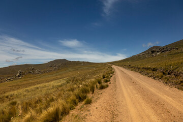 Dirt road through the mountains of Peru