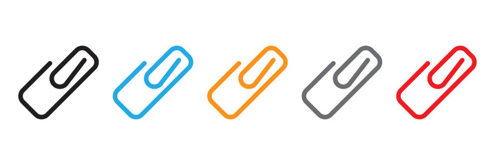 Colored paper clip isolated vector. Iink icon, paperclip icon. attached link file icon, internet web page URL icon, attachment , document, office paper clip icon symbol.