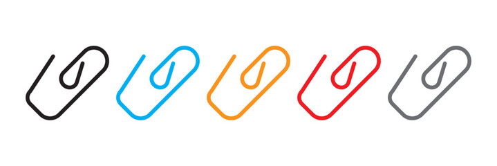 Colored paper clip isolated vector. Iink icon, paperclip icon. attached link file icon, internet web page URL icon, attachment , document, office paper clip icon symbol.