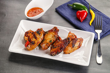 Buffalo grilled chicken wings barbecue