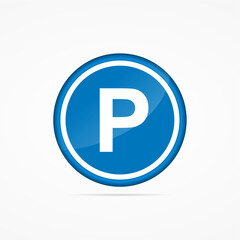 Blue Parking sign. Isolated vector illustration