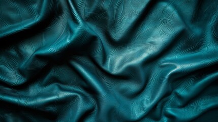Fototapeta premium Teal Leather Background Texture.