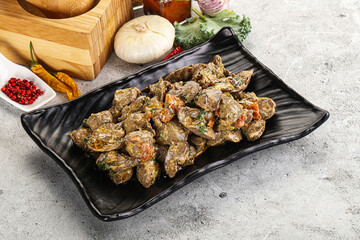 Chicken liver in cream sauce