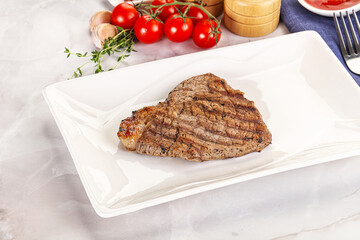 Grilled marble beef steak with sauce