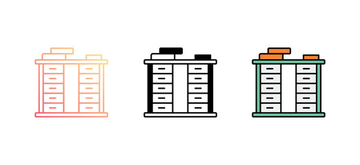 Table icon design with white background stock illustration