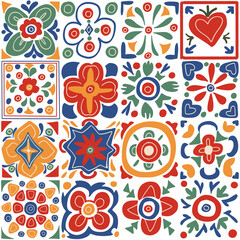 seamless ornament pattern, vintage floral design, retro, isolated, tiles