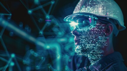 Construction Worker with Augmented Reality